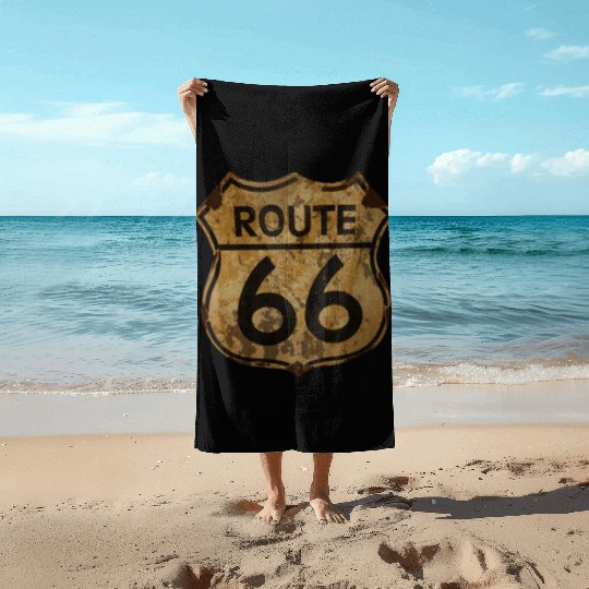 Route 66 USA Beach Towels