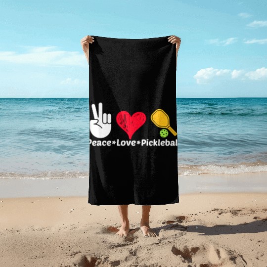 Paddleball Sports Mom Dad Retirement Peace Love Pi Beach Towels