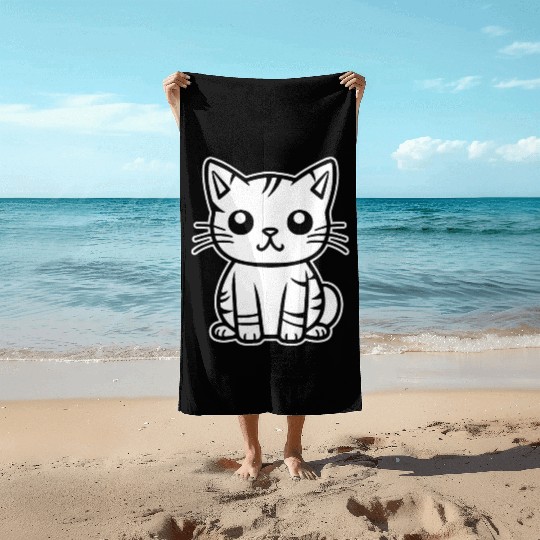 Cat Kitten Feline Meow Beach Towels