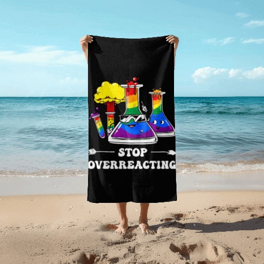 Gay Pride Rainbow Flag Science Teacher Beach Towels