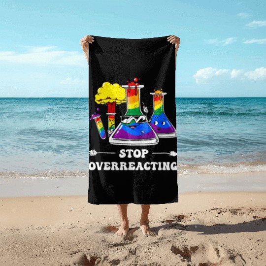 Gay Pride Rainbow Flag Science Teacher Beach Towels