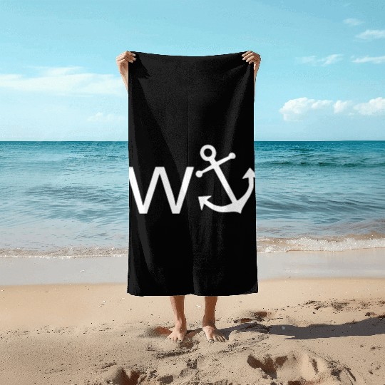 W Anchor Wanker Jerk Slang Beach Towels