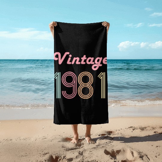 40Th For Her 40 1981 Beach Towels