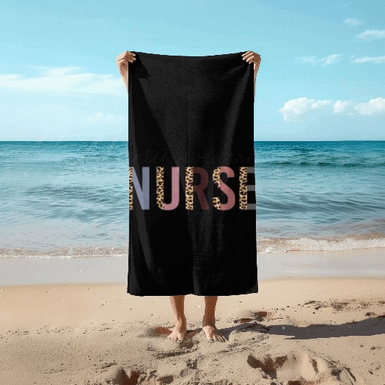 Intensive Care Nurse Leopard Print Icu Nursing Sch Beach Towels