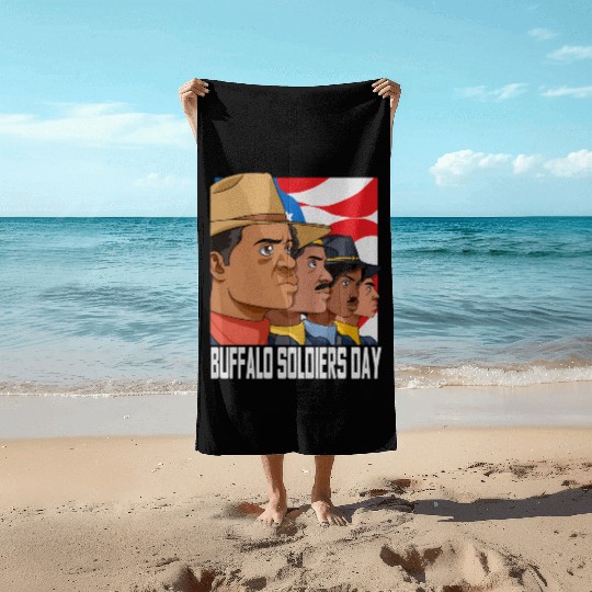 National Buffalo Soldiers Day July 28Th Patriotic Beach Towels