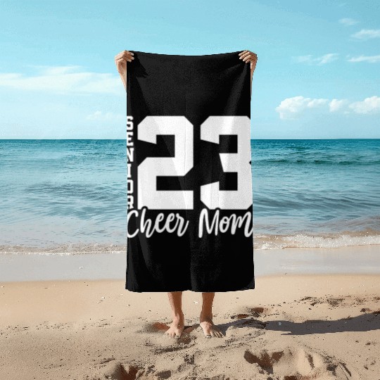 Senior Cheer Mom 23 Cheerleader Parent Class of 20 Beach Towels