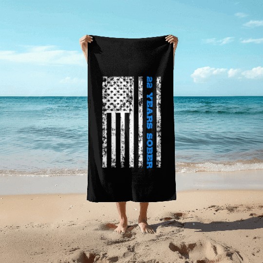 Sobriety 22 Years Sober Beach Towels