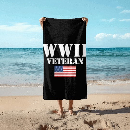 American Patriot Wwii Veteran Military World War 2 Beach Towels