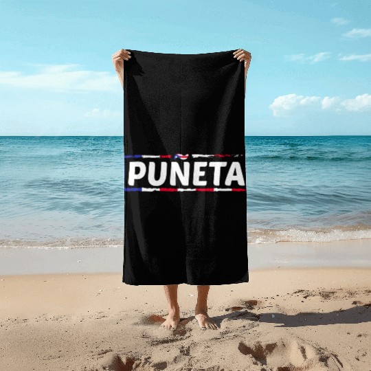 Patriotic Puerto Rico Puneta Flag Beach Towels