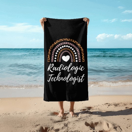 Radiology Technologist Leopard Rainbow Roentgen Xr Beach Towels