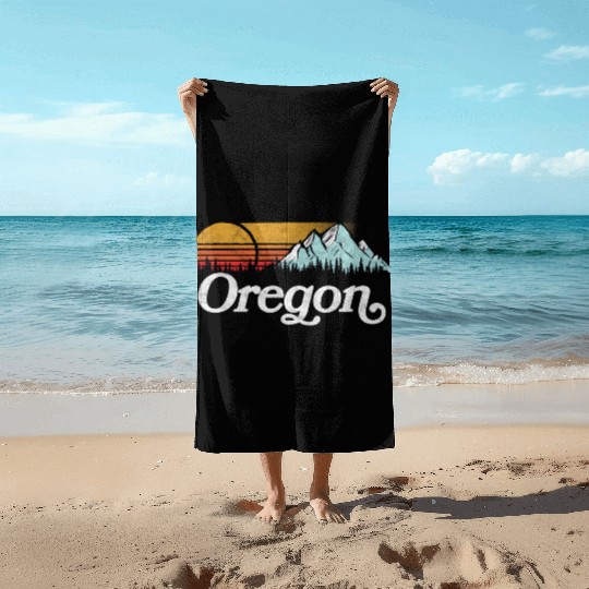 Oregon Mountains Sun Beach Towels