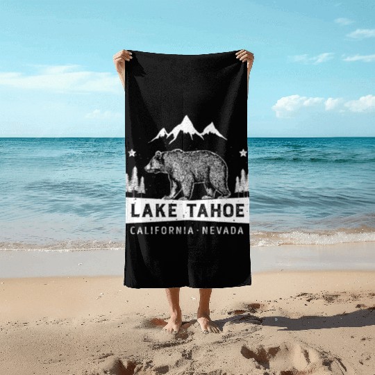 Lake Tahoe California Nevada Bear Beach Towels