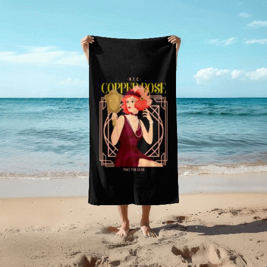 Nyc Copper Rose The Great Gatsby Beach Towels