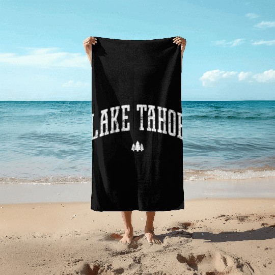 Lake Tahoe Tree Icon Beach Towels