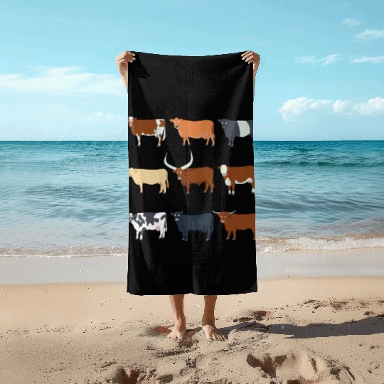 Different Types Of Cows For Cow And Cattle Farmers Beach Towels