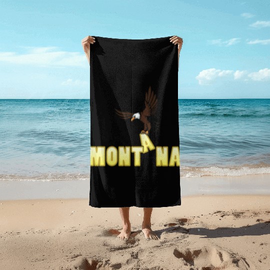 Bald Eagle Bird In Montana Beach Towels