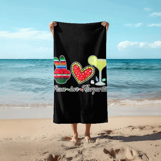 Peace Love Margarita for Plus Size Beach Towels