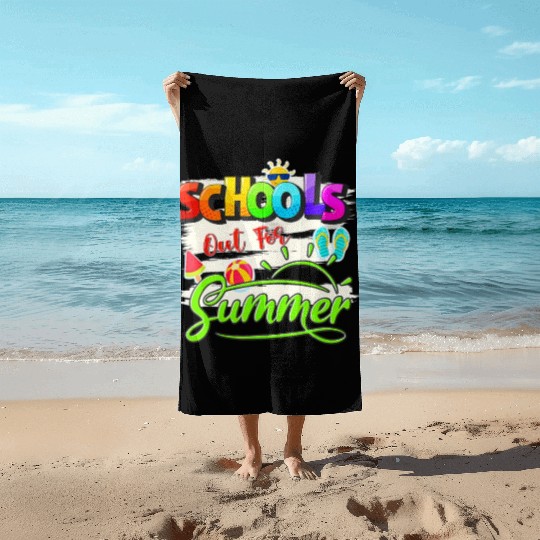Schools Out For Summer Lover Funny Teacher Student Beach Towels