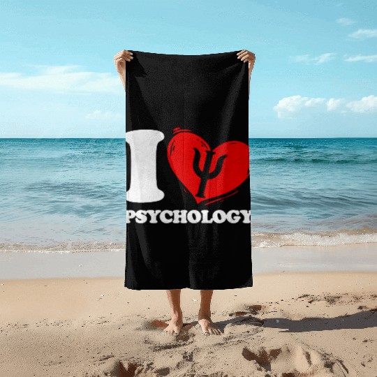 I Love Psychology Psychologist Beach Towels
