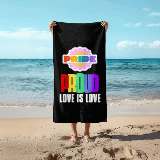 Proud LGBT Beach Towels Love is Love Beach Towels Rainbow Gay
