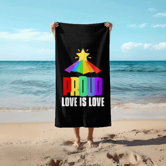 Proud LGBT Beach Towels Love is Love Beach Towels Equality