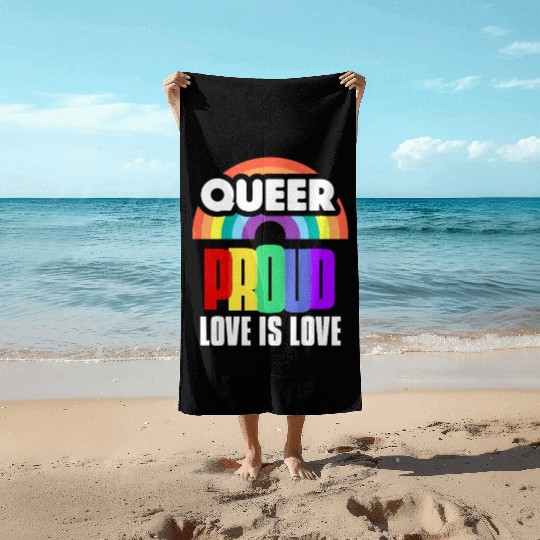Love is Love Beach Towels Human Rights Gay Pride Proud