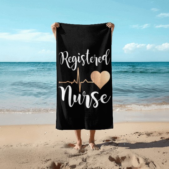 Registered Nurse Heart Rn Beach Towels