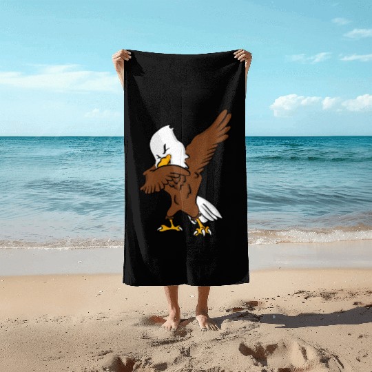 Dabbing American Bald Eagle Beach Towels