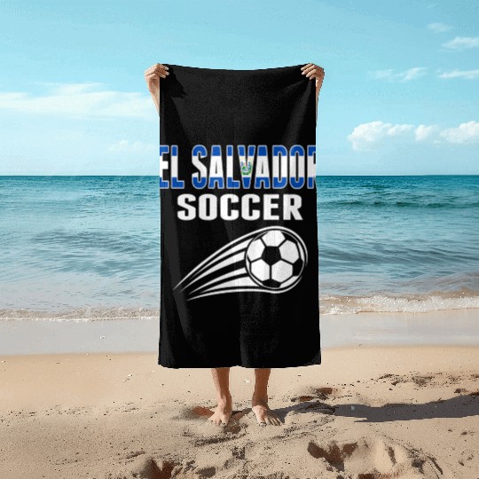 El Salvador Soccer Fans Jersey Salvadorean Beach Towels