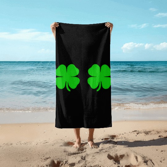 Shamrock Boobs St Patrick'S Day Beach Towels