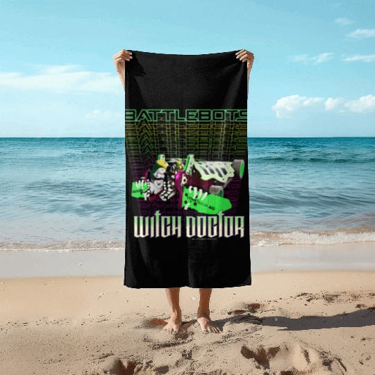 Battlebots Robot Witch Doctor Logo Stack Beach Towels