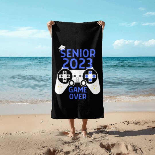 Class Of 2023 Senior Video Game Over School Gamer Beach Towels