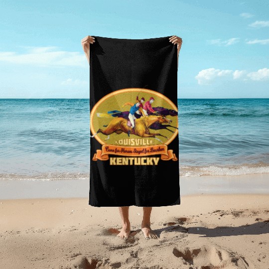 Louisville Kentucky Horse Racing Bourbon Derby Beach Towels