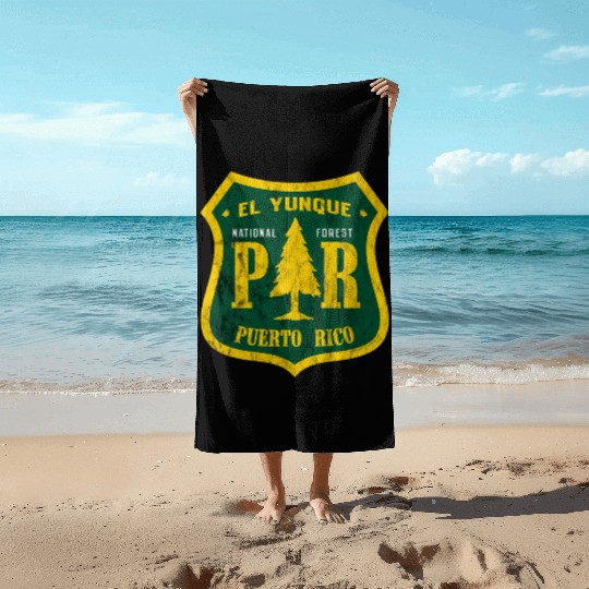 El Yunque National Forest Puerto Rico Shield Look Beach Towels