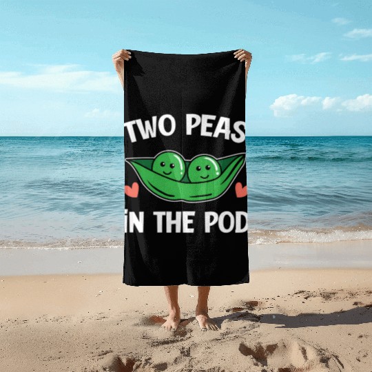Two Peas In The Pod Powered By Plants Vegetarian Beach Towels