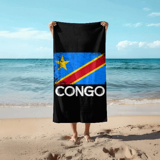 Congolese Flag Made In Congo Beach Towels