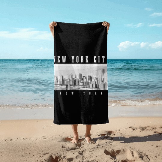 Nyc New York City yline Ny Pride Black White Beach Towels