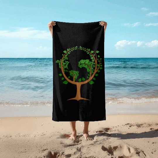 Happy Earth Day T Save The Earthgo Green Beach Towels
