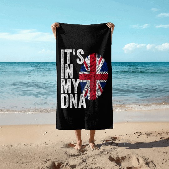 It'S In My Dna Uk Union Jack England Flag Eu Beach Towels