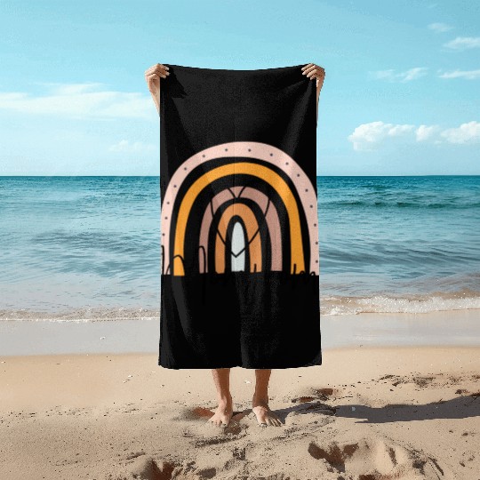 Mommom Rainbow Heart Grandma Mother'S Day Beach Towels