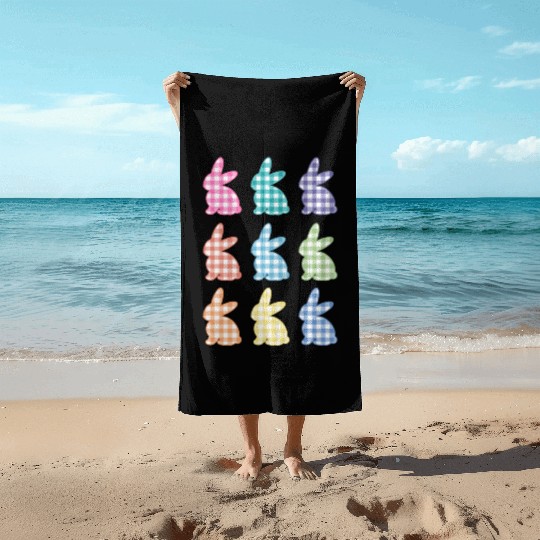 Easters For Plaid Easter Bunny Gingham Beach Towels