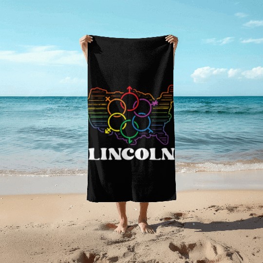 Lincoln Pride Month Pride Flag LGBT Community LGBT Beach Towels