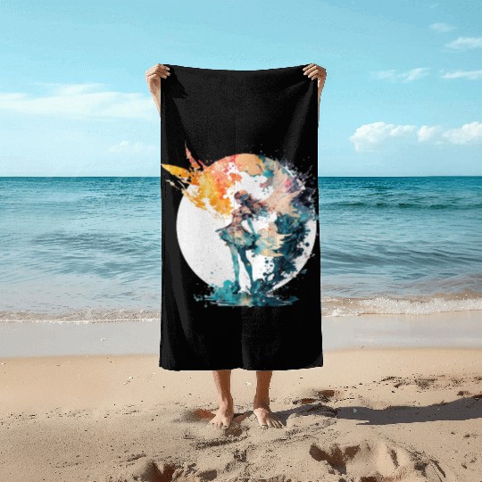 Watercolor Fairy Art Fairycore Grunge Pastel Goth Beach Towels