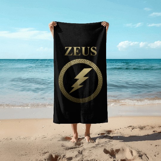 Zeus Ancient Greek God Thunderbolt Beach Towels