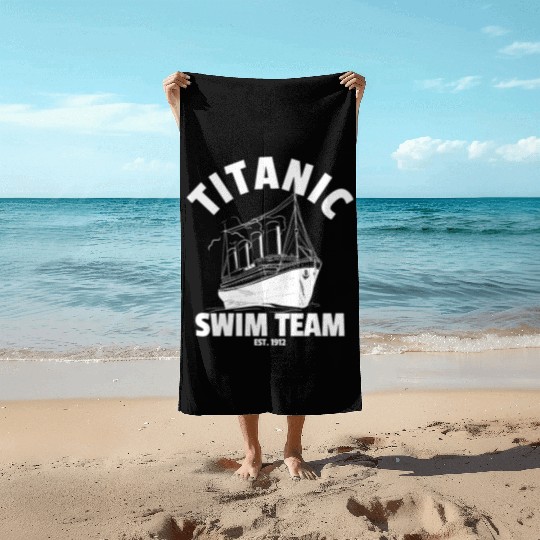 Titanic Swim Team Established 1912 RMS Titanic Beach Towels