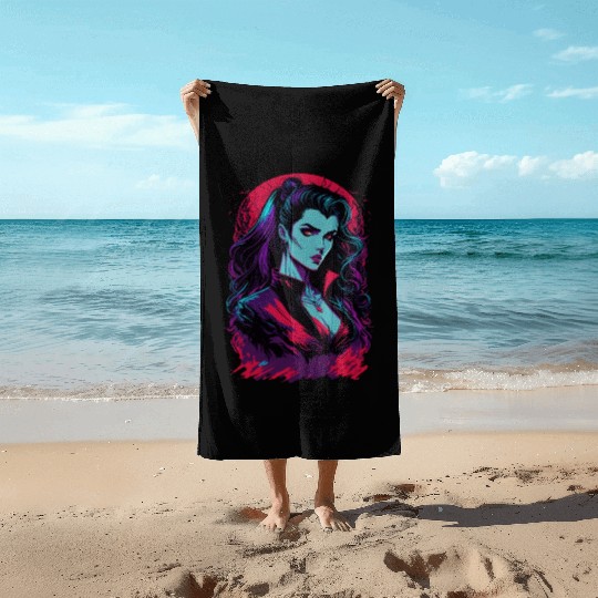 Vampire Girl Beach Towels