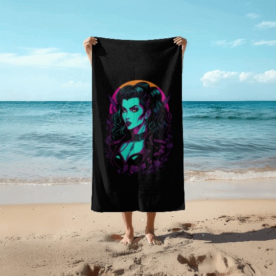 Vampire Girl Beach Towels