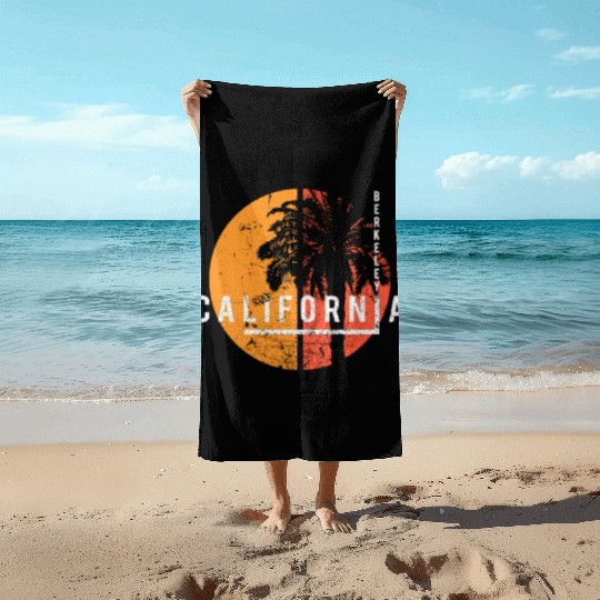 Berkeley California Cool Palm Tree Native Beach Towels