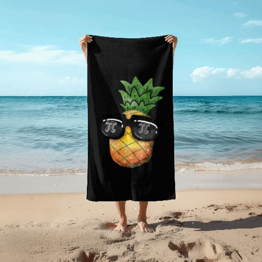 Pineapple Pi Day Beach Towels