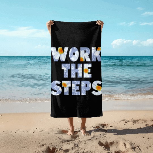 Work the Steps daisy Beach Towels